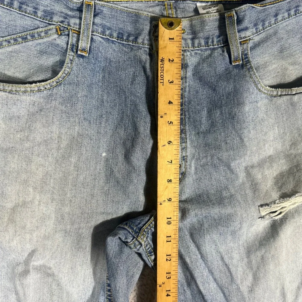 Levis SilverTab Baggy Jeans Light Wash 36x30 Mens Vintage 90s Distressed Denim